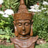 Large Thai Buddha Head Statue in Burnt Umber C0436