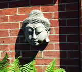 Stone Buddha Head Wall Plaque