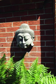 Stone Buddha Head Wall Plaque