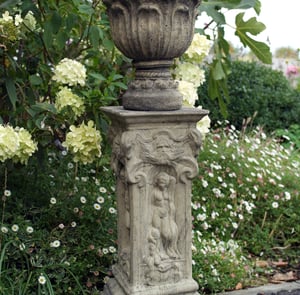 Vienna Cherub Motif Stone Garden Pedestal