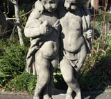Twin Standing Cherub Stone Statue