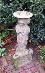 Brass Sundial on Egyptian Stone Garden Pedestal