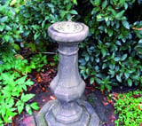 Brass Sundial on Stone Garden Pedestal