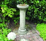 Aged Brass Sundial on Brighton Stone Garden Pedestal