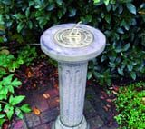 Brass Sundial on Brighton Stone Garden Pedestal