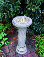 Brass Sundial on Brighton Stone Garden Pedestal