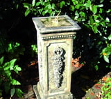 Brass Sundial on Floral Stone Garden Pedestal