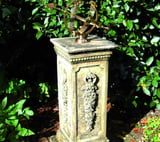 Medium Armillary on Floral Stone Garden Pedestal