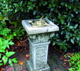 Brass Sundial on Rococo Stone Garden Pedestal