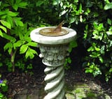 Aged Brass Sundial on Roman Stone Garden Pedestal