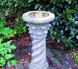 Brass Sundial on Roman Stone Garden Pedestal