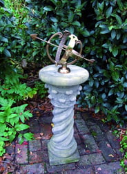 Medium Armillary on Roman Stone Garden Pedestal