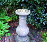 Brass Sundial on Victorian Stone Garden Pedestal