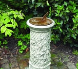 Aged Brass Sundial on Vine Stone Garden Pedestal