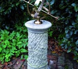 Medium Armillary on Vine Stone Garden Pedestal