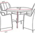 Lichfield Rapello 4 Seat Dining Set Set Dimensions