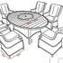Lichfield Campania 6 Seat Oval Dining Set Dimensions