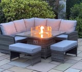 Lichfield Campania Casual Rattan Sofa Set with Firepit