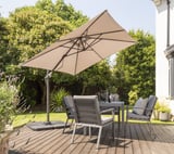 Garden Must Haves Royce Junior 2.5m Cantilever Parasol Taupe