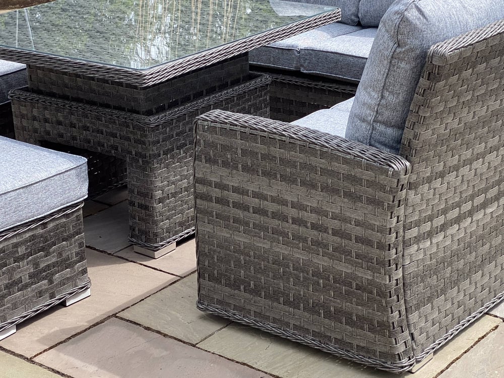 Lichfield Campania Casual Square Rattan Sofa Set with Adjustable Table