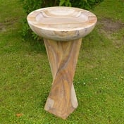 Twisted Column Rainbow Sandstone Bird Bath