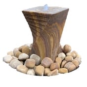 Chubby Twisted Column Sandstone Garden Water Feature