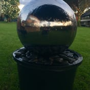 Stainless Steel Babbling Sphere Water Feature