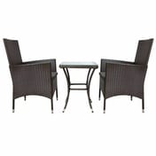 Radiant 3 Piece Brown Rattan Garden Bistro Set 26106