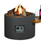 Happy Cocooning 61cm Grey Gas Fire Bowl with Optional Shelf