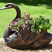 Swan Planter Metal Garden Ornament