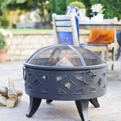 Diamond Steel Garden Firepit with Grill