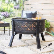 Moresque Steel Garden Firepit with Grill