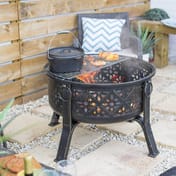 Moresque Steel Patio Firepit with Grill