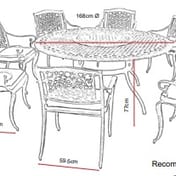 Lichfield Ballykeel 8 Seat Dining Set Dimensions