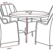 Lichfield Rapello 4 Seat Dining Set Set Dimensions