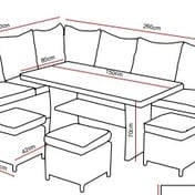 Lichfield Morpeth Rattan Corner Dining Set Dimensions