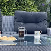 Lichfield Morpeth Oval Rattan Coffee Suite Toughened Glass