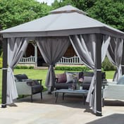 Garden-Must-Haves-3m Luxury-Garden-Gazebo-Grey-Curtains
