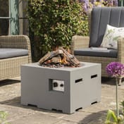 Happy Cocooning 61cm Grey Gas Fire Bowl with Optional Shelf