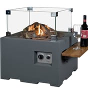 Happy Cocooning 76cm Grey Gas Fire Bowl with Optional Shelf