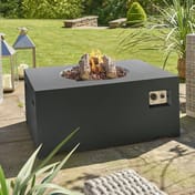 Happy Cocooning Rectangular Black Outdoor Gas Fire Pit