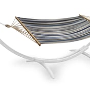 Suncast Wooden Garden Hammock Blue Striped Canvas