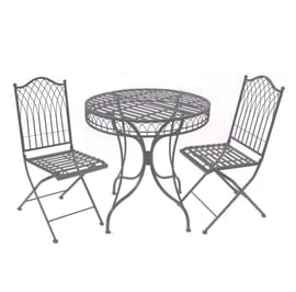 Hampton Grey Metal Garden Bistro Set