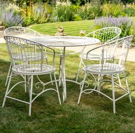 Blaydon Metal Dining Set with Glass Table Top