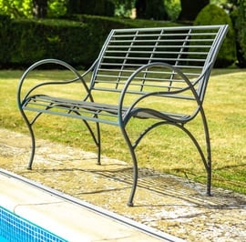 Scala Grey Metal Garden Bench
