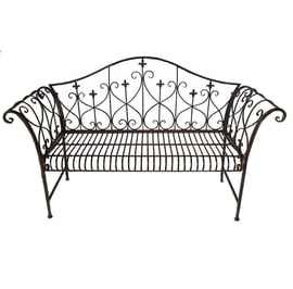 Yalding Antiqued Metal Garden Bench