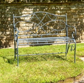 Victoria Grey Metal Garden Bench