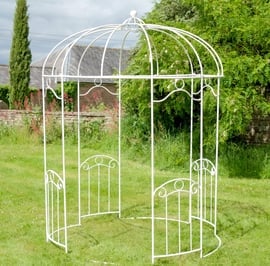 Heraldic White Metal Garden Gazebo
