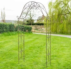 Heraldic Rusted Metal Garden Arch