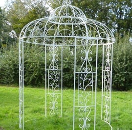 Cream Birds Metal Garden Gazebo